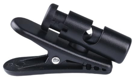 HIOPOIUYT Clip de cable giratorio para auriculares, fijación segura para cables a la ropa, organizador de cables de auriculares negro, rotación de 360 grados