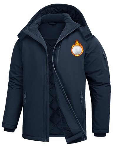 Voqeen Giubbotto Invernale Uomo Idrorepellente Softshell Cappotto Con Cappuccio Leggero Isolato Giacca Imbottita Per Escursioni In Montagna