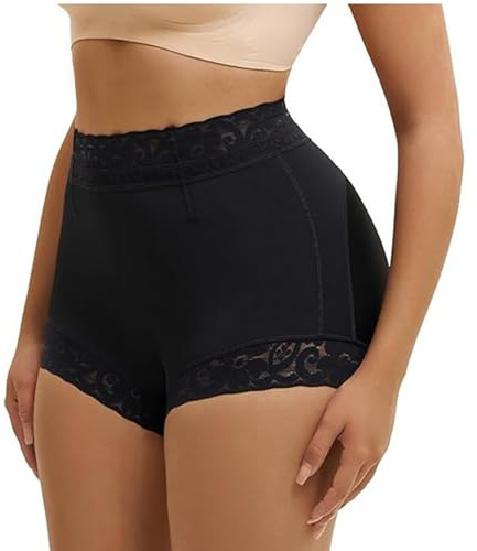 Faja Moldeadora Acolchada para Levantar Los Glúteos, Ropa Interior Moldeadora, Pantalones Cortos Moldeadores, Braguitas para Controlar el Abdomen, Braguitas para Realzar Las Caderas (negro, M)
