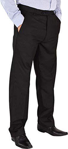 R G Clothing Men's Ever Press Casual/Formal/Business Trousers/Pants Size 30-50 Leg 27,29,31 (UK, Waist & Inseam, 32, 31, Black)