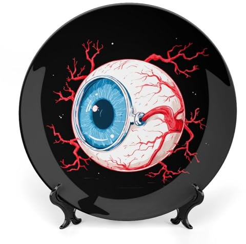 Eyes Relaxed Bone China Plates Round Decorative Plate Vintage Home Wobble-Plate 10inch