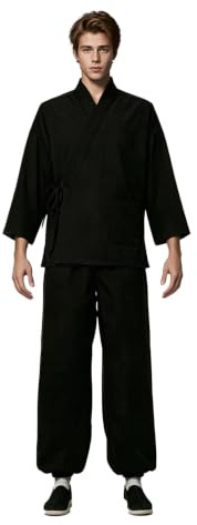 COSDREAMER Ensemble Samue japonais, pyjama traditionnel, vêtements d'intérieur, vêtements décontractés, vêtements d'extérieur Ryotei Kappo, restaurant, uniforme, Izakaya