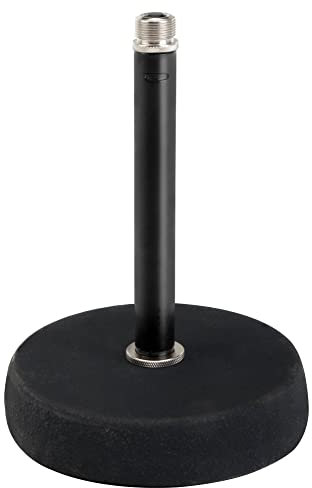 Pronomic MST-10 BK Mikrofon Tischstativ Tischmikrofon Stativ Ständer (für 3/8 Gewinde, Gusseisener Fuß) schwarz