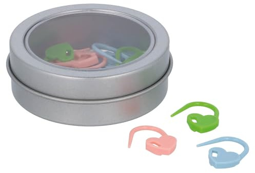 Tulip Set di contrassegni per Maglieria a Forma di Cuore - 1 Pezzo, Verde, Rosa, Grigio