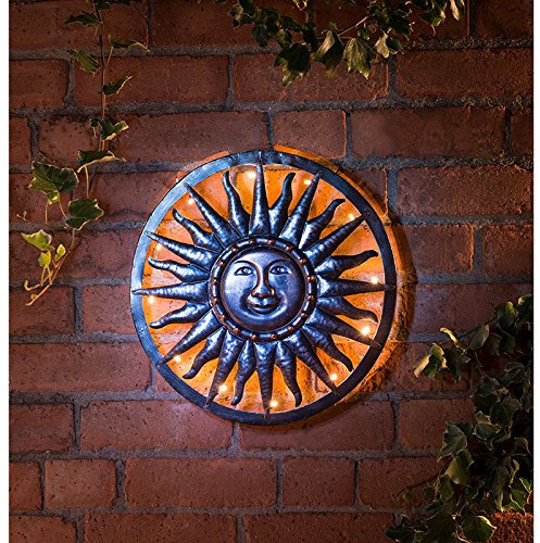 40cm Diameter Bronze Effect Finish Sun Metal Wall Art