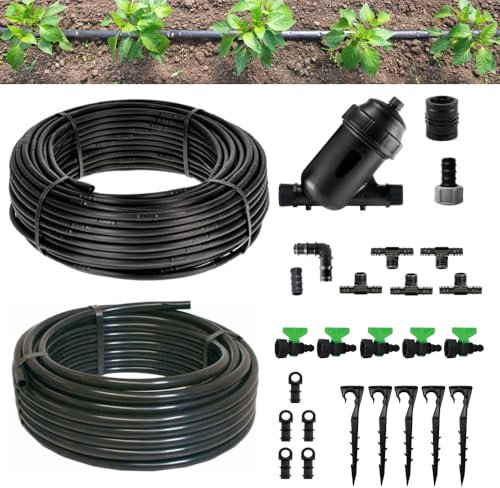 Kit Irrigazione Orto Ala Gocciolante 50 Mq Distanza Goccia ogni 20 30 40 Cm Impianto Completo raccordi e Filtro Per Giardino