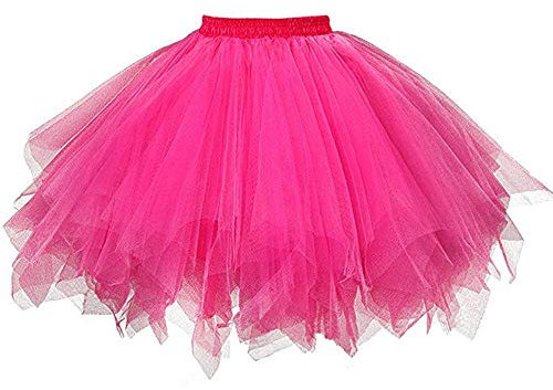 Damen Karneval Kostüm Tüllrock 50er Rockabilly Petticoat Tutu Unterrock Rock Kurz Ballett Tanzkleid Ballkleid Abendkleid Gelegenheit Zubehör