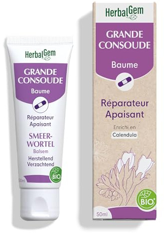 HERBALGEM | GRANDE CONSOUDE BAUME APAISANT BIO | POUR RÉPARER ET APAISER LES PEAUX IRRITÉES | 50 ML
