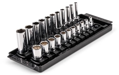 TEKTON 1/4 Inch Drive 12-Point Socket Set, 22-Piece | SHD90213