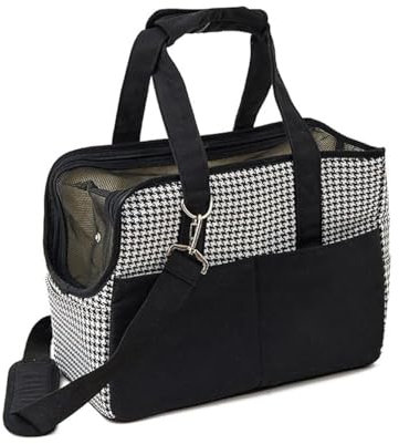 Große Tragetasche für Hunde und Katzen bis 5 kg – Hundetasche Öffnung Oben, atmungsaktiv, tragbar, faltbar, Transporttasche mit Schultergurt Airline Zugelassen