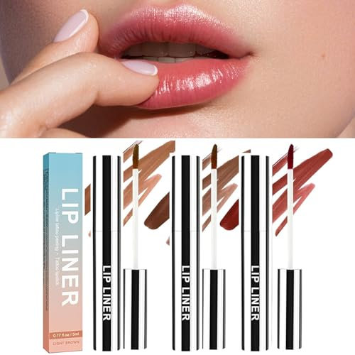 Abziehbarer Lippenkonturenstift, Lip Liner Stain Wasserfest Langanhaltend Für Pralle Lippen, Peel Off Lip Tattoo (01#Light Brown)