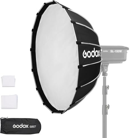 Godox S85T 85cm/33.5” Ombrello a sgancio rapido Softbox Umbrella Softbox Bowens Mount Diffusore a sgancio rapido Compatto con borsa e panno morbido per fotografia Speedlite Continous Light Monolight