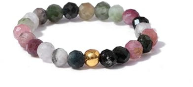 APMGONT Elastischer Naturstein Ring, Perlen Elastische Ring, Elastischer Ringe Bunt, Naturstein Stretch Rings, Kristall Perlenring, Edelstein Perle Stapelbar Ringe für Damen Mädchen (H)