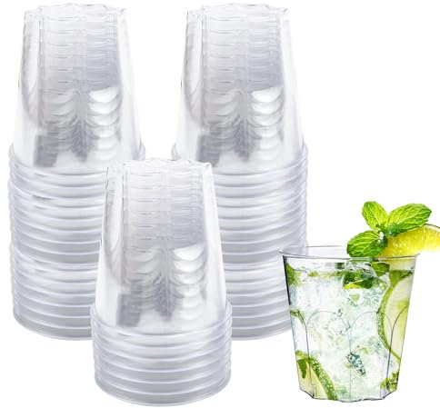 ZHANChen Vasos de Plastico Reutilizables 200 ml 40 Piezas Vasos de Plástico Duro Vasos Transparentes Copas Plastico para Postres Frutas Entrantes Coctel Champán y Cerveza