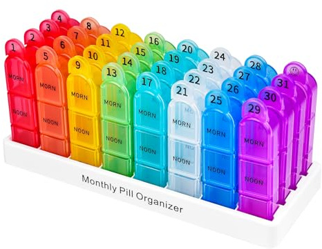 Cruxer 1 Monat 3 Fächer Tablettenbox, 3 mal täglich Pillenbox, Feuchtigkeitsbeständig, BPA-frei, Reise Pillendose Dispenser Fall zu halten Medikamente, Vitamine, Fischöl, Ergänzungen
