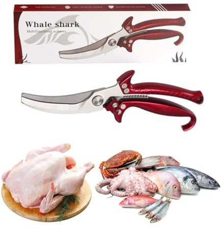 Forbicipollomultifunzionale,ForbicidaCarne,ForbicidaPollame,ForbicidaCucina,ForbicidaCucina Acciaio Inox Multiuso,Forbici da Cucina Staccabili,Forbici da cucina con manici in metallo