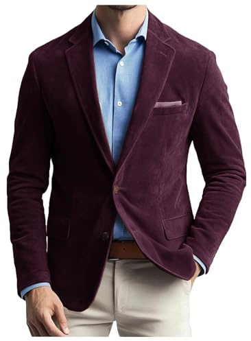 ORBITRAY Men's Faux Suede Blazer Jacket Business Attire Party Fashion Casual Sport Jacket Single Breasted Blazer