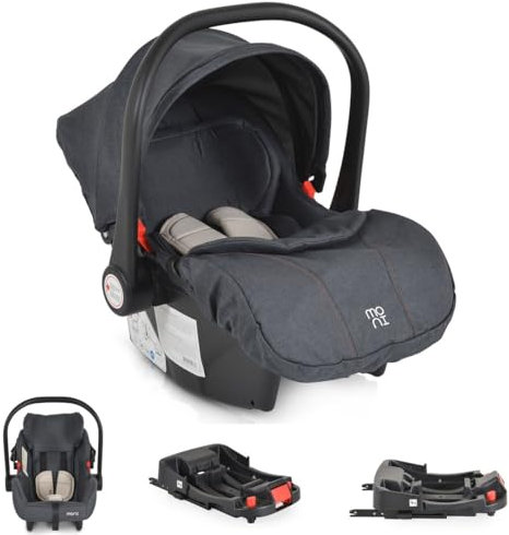 Moni Babyschale Trio Set mit Isofixbasis Royal, i-Size (40-87cm) Adapter beige