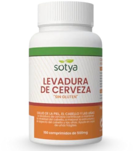 SOTYA Levadura de Cerveza sin Gluten para la Salud del Cabello, Piel y Uñas. Levadura de Cerveza 150 Comprimidos para Mejorar la Digestión y Aporta Energía Diaria