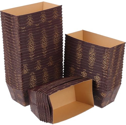 LOORGVEL Moldes Para Hornear Pan Rectangulares Desechables 50 Piezas Bandeja De Papel Corrugado Antiadherente Para Panadería Horno Y Repostería 3.93X2.04X1.57In