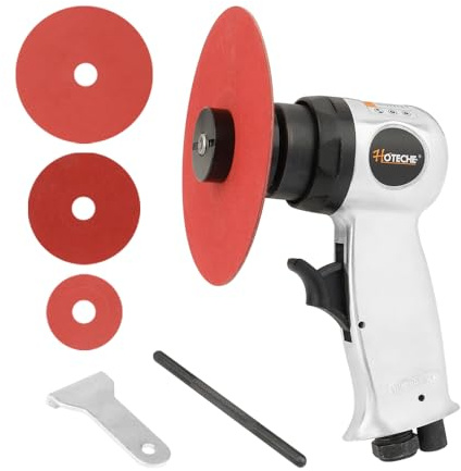 Hoteche 4 to 6 Orbital Air Sander, High Speed Pneumatic Sander, 90° Angle Air Powered Buffer with 4, 5, 6 Sanding Discs and Universal 1/4 Air Inlet for Auto Body & Woodwork