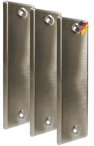 markiso® Rolladengurt Abdeckung geschlossen, Rollladenblenden in Edelstahl, Gurtabdeckung 185mm, Gurtwicklerblende ohne Gurtauslass | 3 Stück