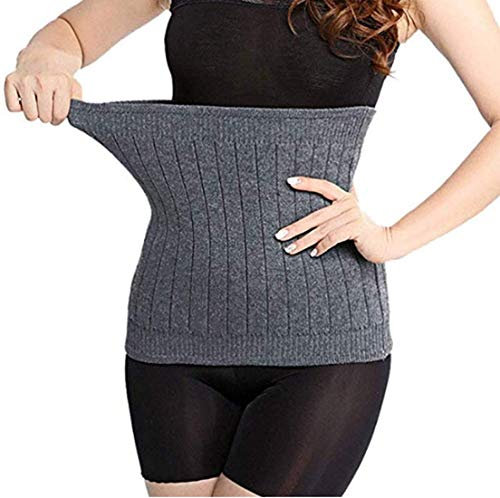 ITODA Wärmegürtel Kälteschutz Nierenwärmer Bauchgürtel Rückenwärmer Damen Herren Nierenschutz Wärmeschutz Taillengürtel Winter Taille Unterstützung für Erwachsene Jugendliche Leibwärmer Grau L