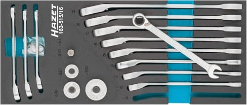 Hazet Ring-Maulschlüssel-Satz (Außen-Doppel-Sechskant-Tractionsprofil) 163-515/16