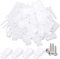 Glarks Lot de 60 serre-câbles de type R en nylon blanc de 6,35 mm avec 60 vis pour fil, câble, conduit et conduit de câble (blanc)