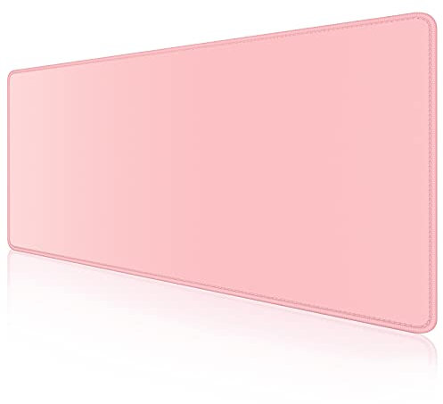 Dapesuom Large Mouse Pad, Extended Gaming Mouse Pad with Stitched Edges, Waterproof Desk Pads with Non-Slip Base, Computer Keyboard Pad, Big Mouse Mat for laptop, Office, Home, 23.6 x 11.8 In, Pink