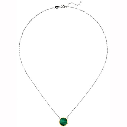 Jobo Damen-Halskette aus 925 Sterling Silber mit synth. Malachit