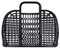BABANA Kleine Plastikgelee-Taschen - Wiederverwendbarer Geschenkkorb | Strandtasche, Braut-, Osterkorb (Schwarz)