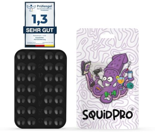 SQUIDPRO® – Silikon sugkopp mobiltelefonhållare, självhäftande, kompatibel med alla världens vanliga iPhone- och Android-mobiltelefoner etc. mobiltelefonskal, handsfree hållare för selfies och videor