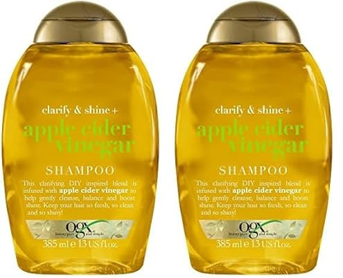 OGX Apple Cider Vinegar Clarifying Shampoo for Oily and Greasy Hair, 385 ml (Pack of 2)