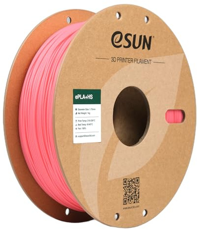 eSUN PLA+ Filament 1.75mm, PLA+HS Hochgeschwindigkeitsdruck 3D Drucker Filament Maßgenauigkeit +/- 0.03mm, 1KG Spule (2.2 LBS) Speedy PLA Plus Filament für High Speed Drucker,Rosa