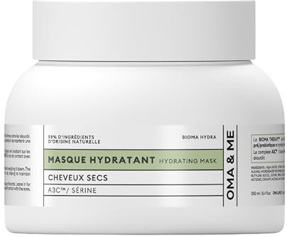 OMA & ME Mascarilla Hidratante para Cabello Seco - Nutre Profundamente e Hidrata a Largo Plazo - Mascarilla Capilar con A3C y Serina 98% de Ingredientes de Origen Natural - 250ml