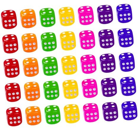 HONMEET 50piezas Dados Transparentes De Colores y Duraderos Bar Karaoke