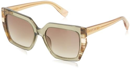 Furla Damen Sfu818 Sonnenbrille, Grün (Shiny Transp.Military Green), 55/18/140