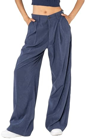 Nina Carter K901 Eleganti Pantaloni Larghi da Donna – Pantaloni Palazzo Fluidi in Tessuto Leggero con Gamba Larga per l'Inizio della Stagione, L