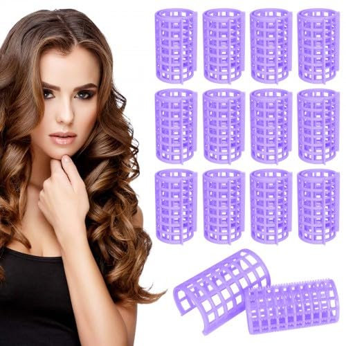 12 Stück Lockenwickler, Lockenwickler Locken Set, Selbsthaftend Hair Rollers, Hitzebeständigen Lockenwicklern, für Lange Mittlere Kleine Haar