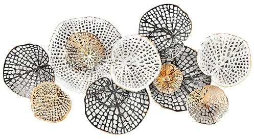 Kobolo Wandbild DALIA, 93x8x49 cm, handgefertigte Wanddeko aus Metall im 3D-Design, modernes Kunstobjekt, Metallbild zur stilvollen Wandgestaltung in Wohn- und Arbeitsräumen