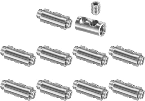 sourcing map 10 clip per funi metalliche, fermacavo in rame con 2 viti a esagono incassato, morsetto di fissaggio adatto per funi metalliche da 1-2 mm, per la vita domestica, edilizia, trasporto
