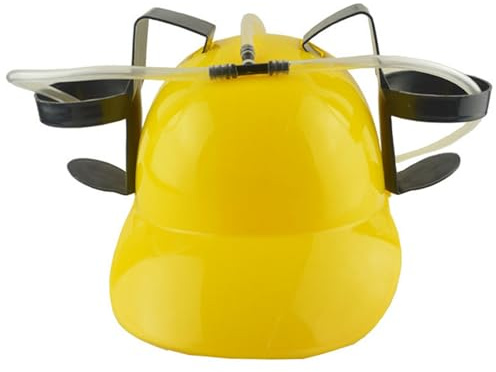 Casco para beber, gorro de cerveza, casco de cerveza ajustable, gorro para beber con portavasos y pajita, a prueba de fugas con abrazadera para pajita, sombreros divertidos para fiesta festiva