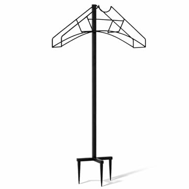 OWIJI Porta Pompa da Giardino Porta Gomma Supporto per Tubo dell'Acqua Flessibile Portatile Autoportante 110 cm Avvolgitubo Design Triangolare Stabile Resistente Rimovibile Salvaspazio Cortile Casa