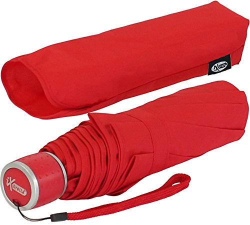 iX-brella Mini Ultra Light - Damen Taschenschirm mit großem Dach - extra leicht - rot