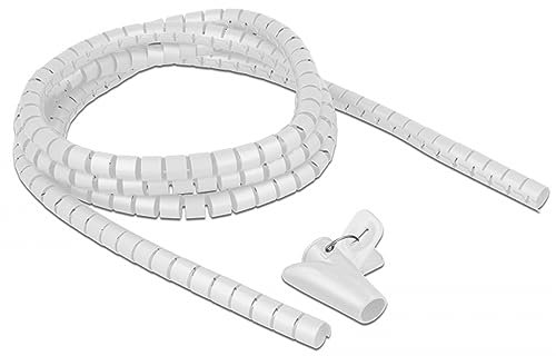 DeLOCK Kabelschlauch Spiralschlauch mit Einziehwerkzeug, 2,5 Meter x 15mm