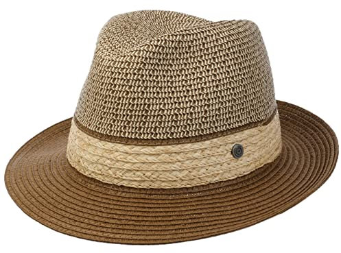 bugatti Straw-Mix Bogarthut Strohhut Sommerhut Sonnenhut Herrenhut (S (54-55 cm) - braun)