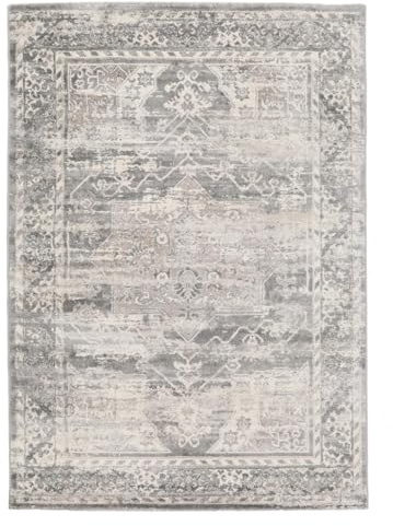 RugVista Miran, Alfombra, 240 x 340 cm, Rectangular, Pelo Medio, Limpieza en seco, Oeko_Tex_100, Gris