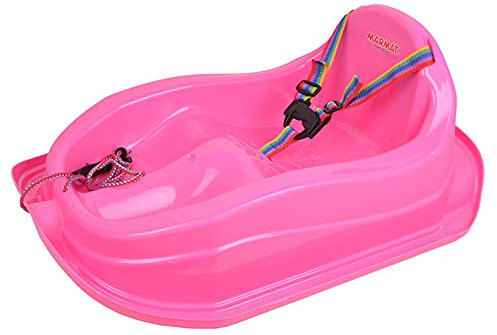 Kinder Schlitten mit Sicherheitsgurt bis 3 Jahre (Rosa)
