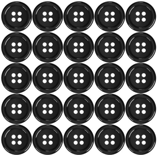 200 Stück Knöpfe für Bekleidung Harz Buttons Schwarz Knopf 4 Löcher Knöpfen zum Basteln Rund zum Nähen,Basis Button,Harz Knöpfe für Kleider Nähen DIY Handwerk Scrapbooking und Dekorieren-10.0 MM